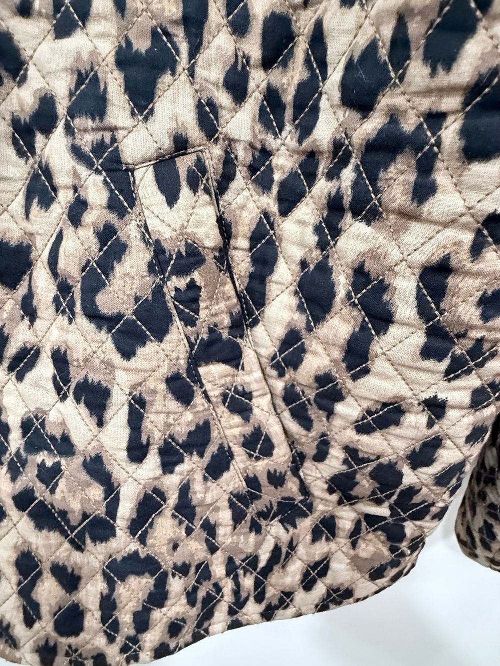 Anthropologie Leopard Print Quilted Jacket - Tan/Black - Picture 8 of 11